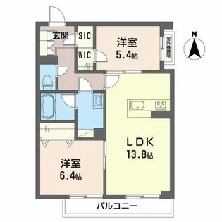 クリスタルパレス北野田【0301号室】の間取り