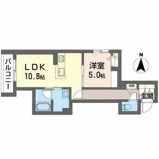 シャーメゾン レグ 北山【0202号室】の間取り
