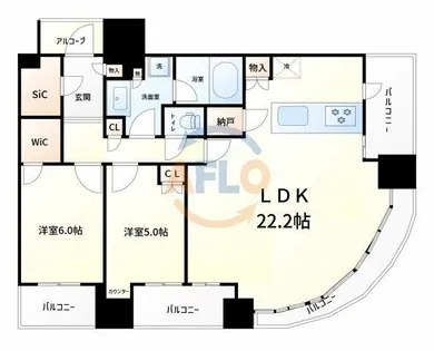 シエリアタワー中之島【21階】の間取り