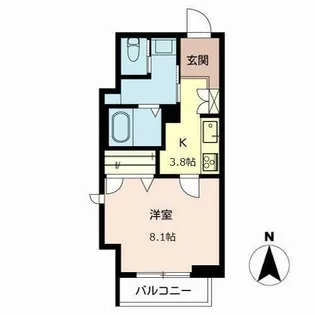 グリシーヌ【0205号室】の間取り