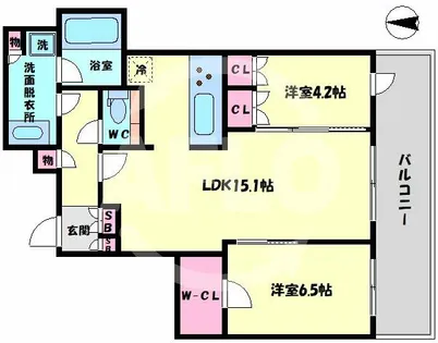 ブランズタワー梅田North【24階】の間取り