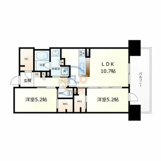 リビオレゾン梅田カサーレ【12階】の間取り