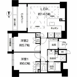 イーグルコート御池新町【3階】の間取り