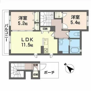 グリーンルーフII【0201号室】の間取り