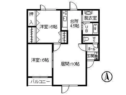 パレス鳥海【103号室】の間取り