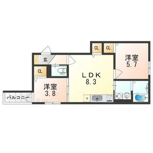 F asecia laso【3階】の間取り