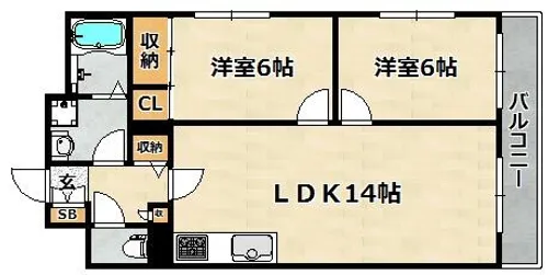 アピタシオン熊野【201号室】の間取り