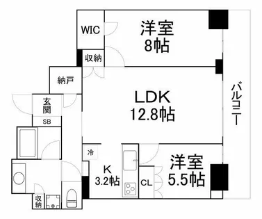 大阪ひびきの街・ザ・サンクタスタワー【45階】の間取り