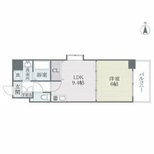 クレベール博多【10階】の間取り