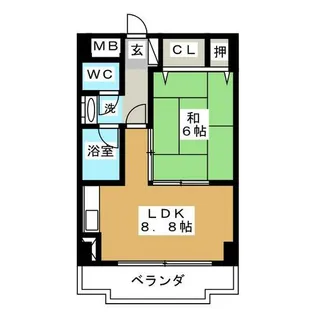 ハイム旭丘【4階】の間取り