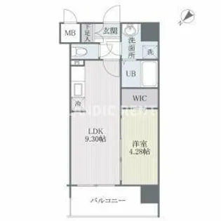 モダンパラッツォ博多rivaⅠ【12階】の間取り