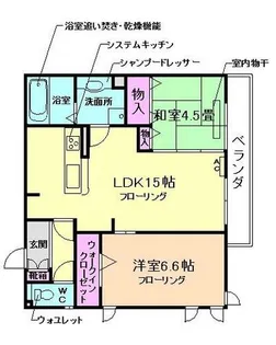 ガーデンパレス箕面 A棟【1階】の間取り