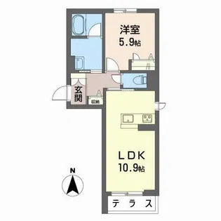 シャーメゾン Key Luck【1階】の間取り