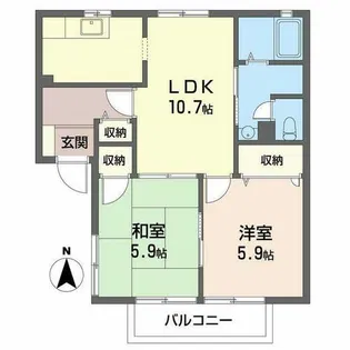 ジュライ【0207号室】の間取り