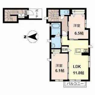 シャーメゾン住吉大社【0202号室】の間取り