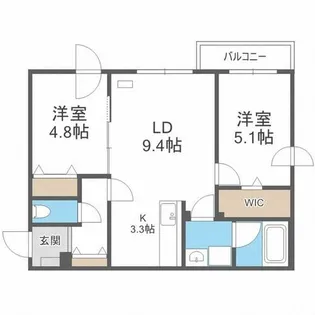 アンジュール発寒南【3階】の間取り