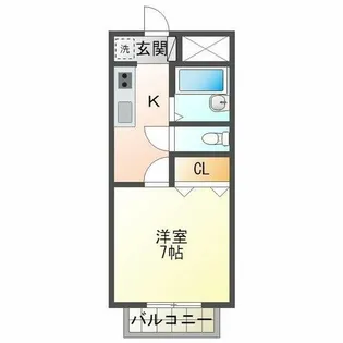 グローリー1番館【1階】の間取り