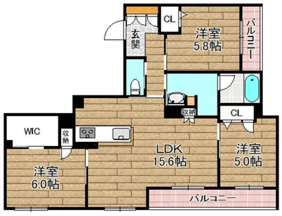ザ プレンドール【303号室】の間取り
