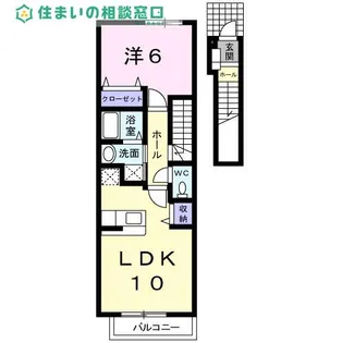 愛知県西尾市平坂町向山【アパート】の間取り