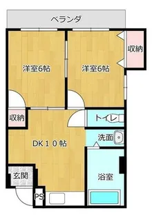 服部コーポ【3-D号室】の間取り