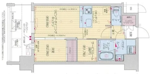 エストワン東大阪Ⅱ【6階】の間取り