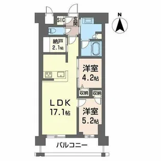ヴァンベール江坂公園【10階】の間取り