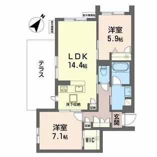 シャーメゾン森南【0106号室】の間取り