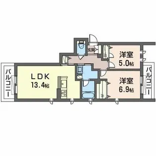 シャーメゾン ルクラス【0201号室】の間取り