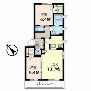 コンフォート蛍池【0303号室】の間取り