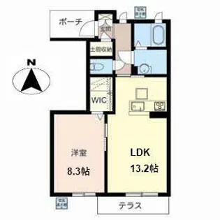 Una Casa Rosa Y.【0102号室】の間取り