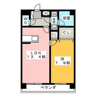 ベルファース川原通【14階】の間取り