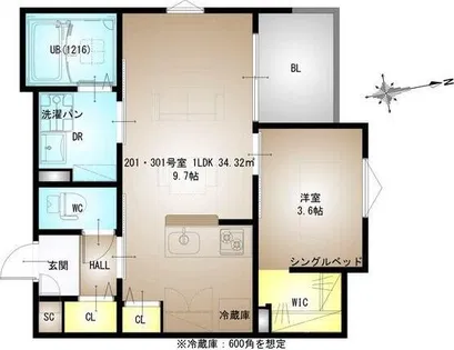 REGALEST Station side【3階】の間取り