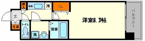 ララプレイス森ノ宮ベーネ【9階】の間取り