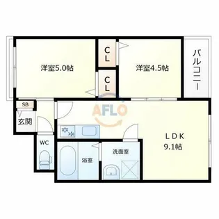 セレニティ加美南B棟【2階】の間取り