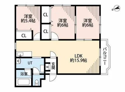 プレミアムNK【3B号室】の間取り