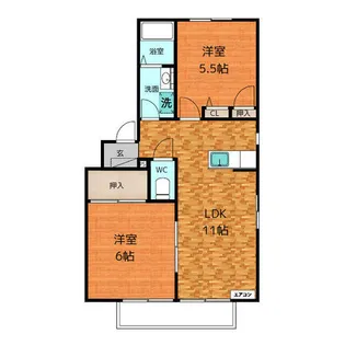 ファミーユ殿池【2階】の間取り