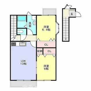 ベルバランセK弐番館【2階】の間取り
