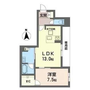 シャーメゾン池ノ内【1階】の間取り