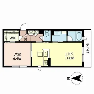 ミラステラ高槻【0102号室】の間取り