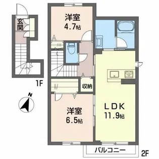 クリスタル【0201号室】の間取り