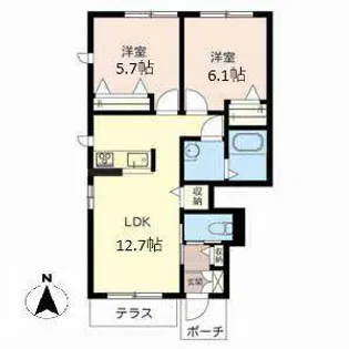 アンビシア【0101号室】の間取り