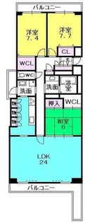 ビクトリアコート夙川【601号室】の間取り