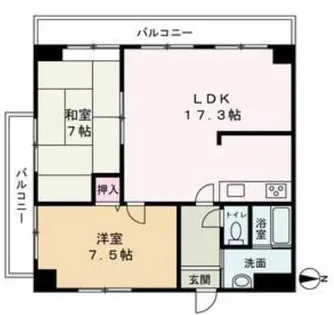 ハッピーライフ・フジ【607号室】の間取り
