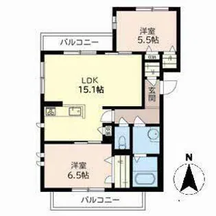 シャーメゾン 宮ノ前【0201号室】の間取り