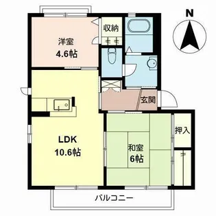 ソレイユ 北庄【C202号室】の間取り