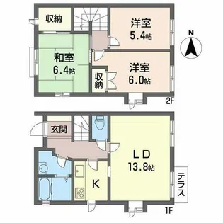 田原台メゾネットABC【B102号室】の間取り