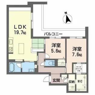 グランリノス【0207号室】の間取り