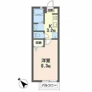 グランツ山田【0203号室】の間取り