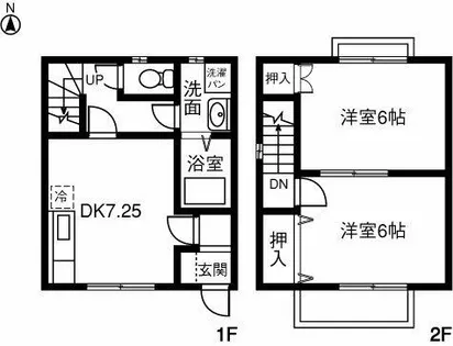 愛知県稲沢市祖父江町上牧宮裏【テラスハウス】の間取り