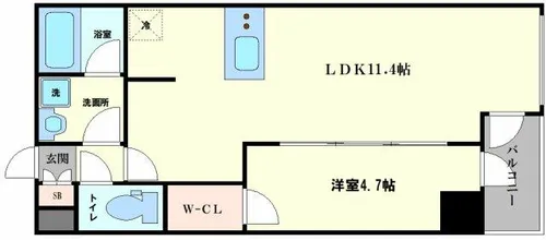 フォルトナート扇町【1106号室】の間取り